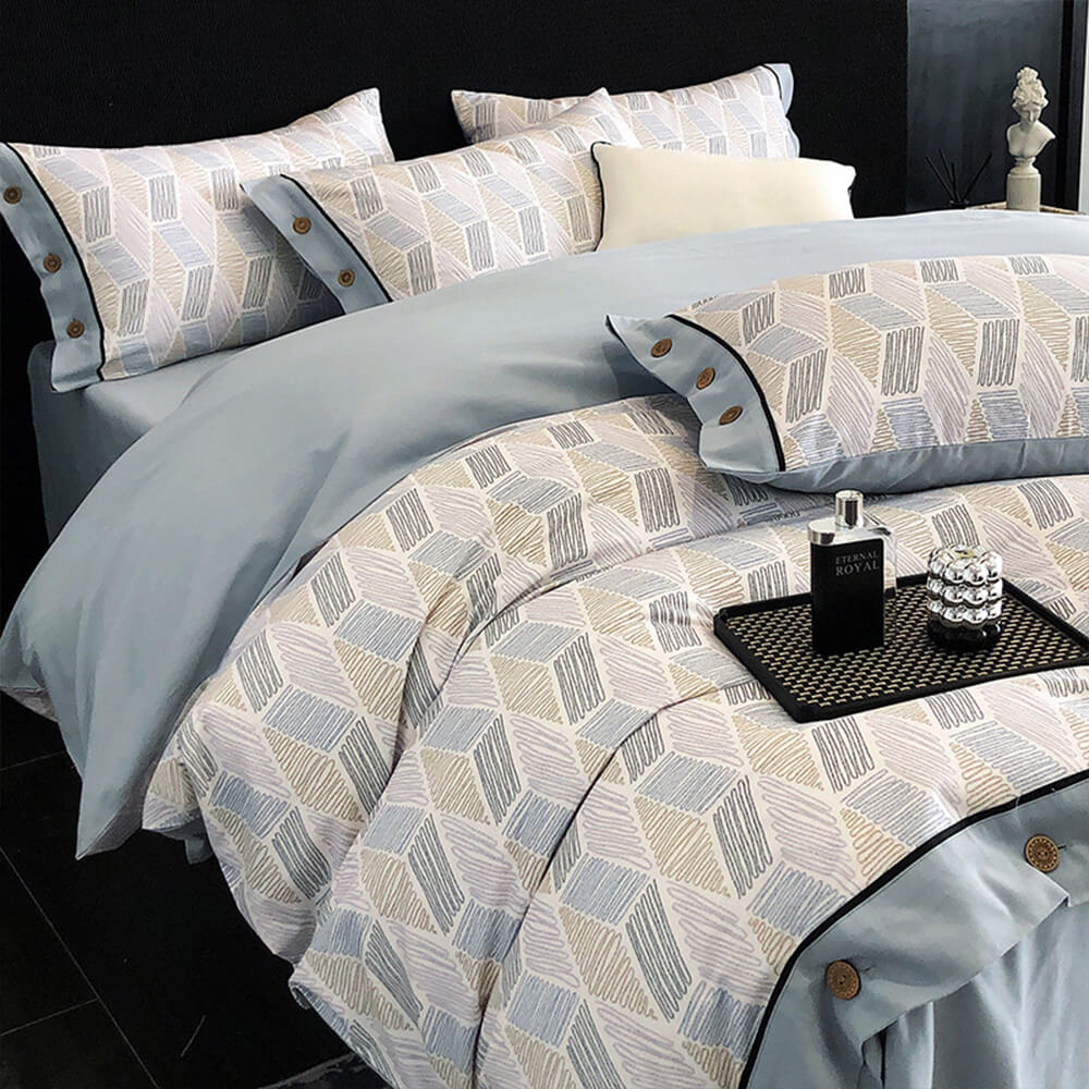 Bunt Geometrisch Ultraweiche Geb brushed Baumwoll-Bettlaken-Set