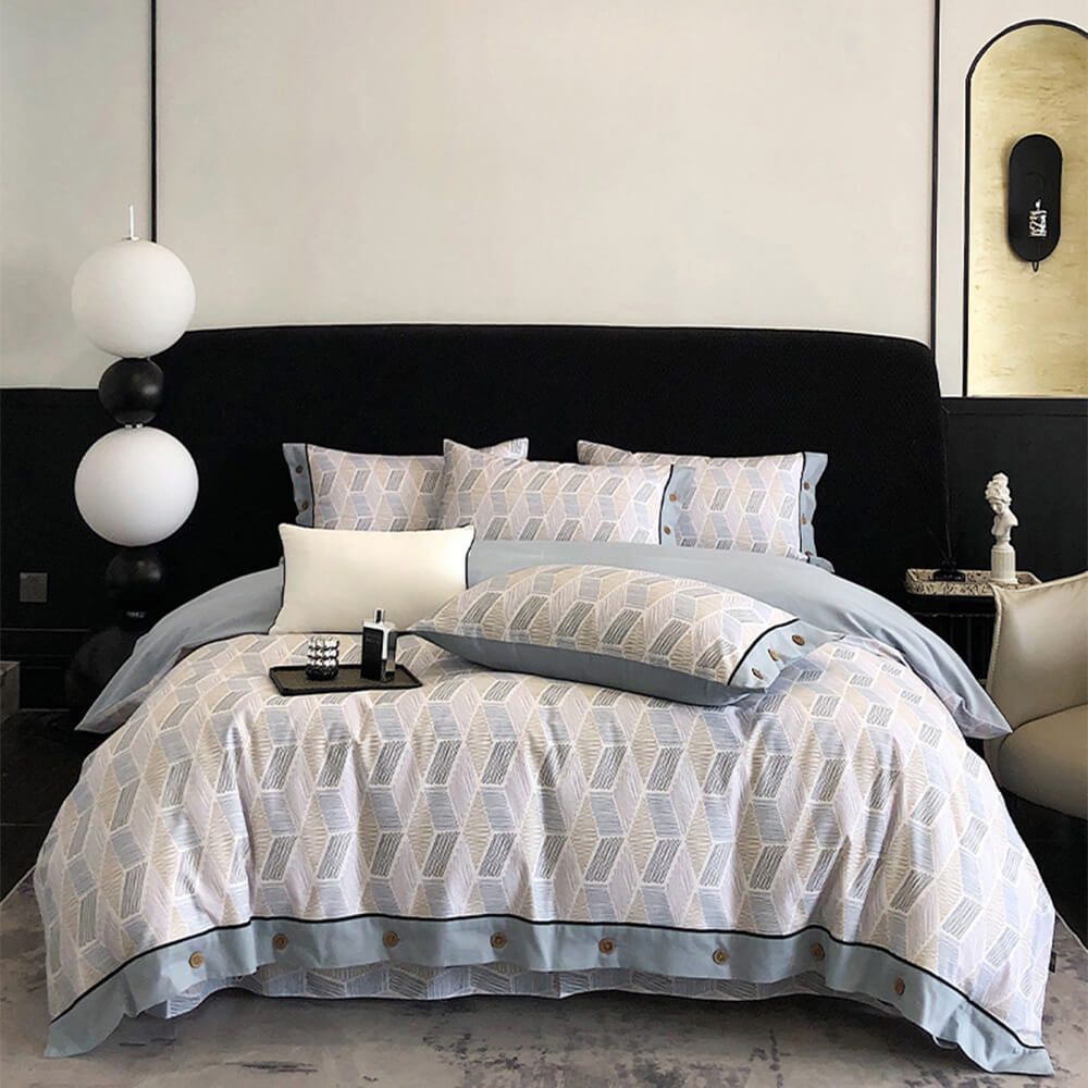 Bunt Geometrisch Ultraweiche Geb brushed Baumwoll-Bettlaken-Set