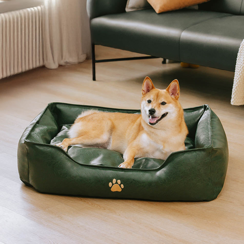 Luxuriöses wasserfestes Hundesofa mit abnehmbaren Kunstlederbezug