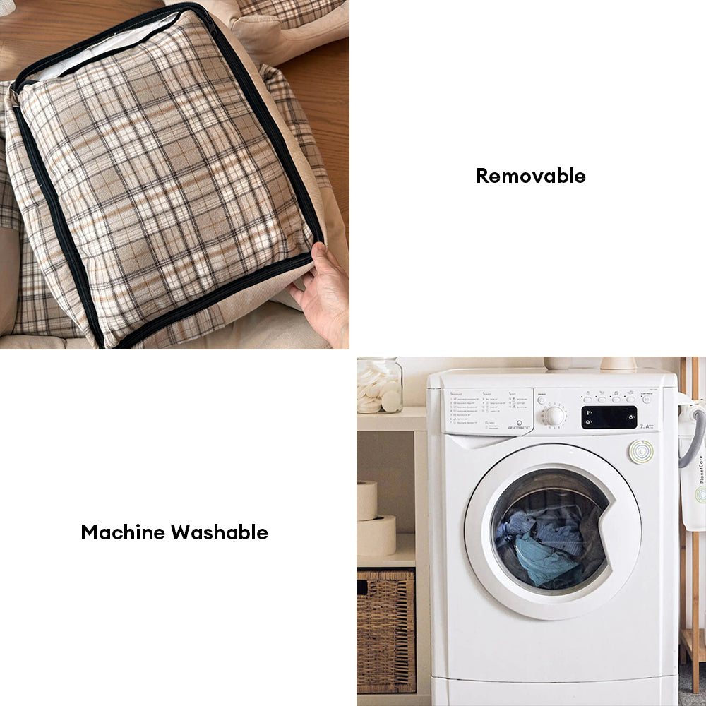 Gingham Leisure Abnehmbares Verdicktes Hundebett & Katzenbett mit Seitenpolster