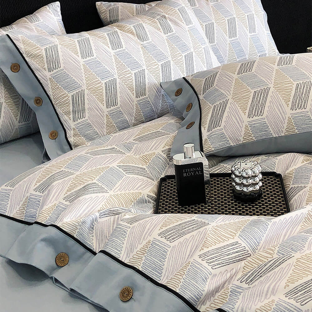 Bunt Geometrisch Ultraweiche Geb brushed Baumwoll-Bettlaken-Set