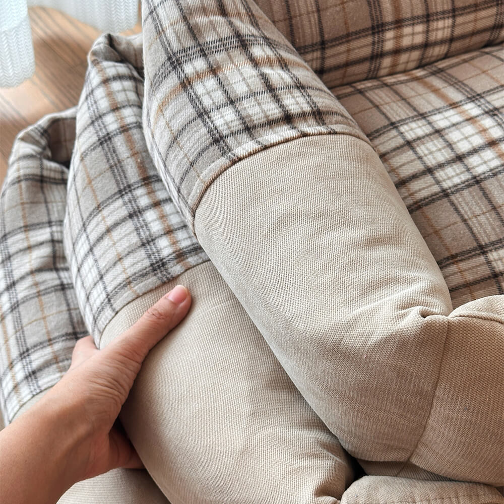 Gingham Leisure Abnehmbares Verdicktes Hundebett & Katzenbett mit Seitenpolster