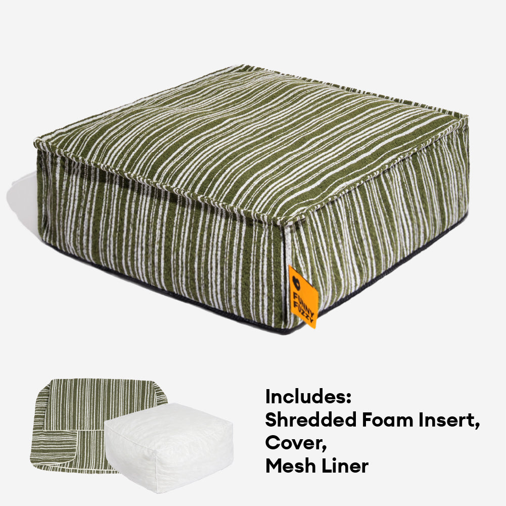 Nachhaltiger Stauraum Pouf Ottoman & Hundebett - Funnyfuzzy SnugNest