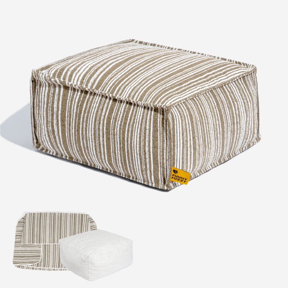 Nachhaltiger Stauraum Pouf Ottoman & Hundebett - Funnyfuzzy SnugNest
