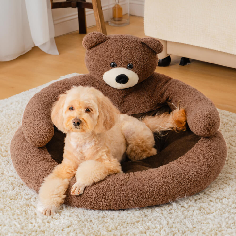 Süßes Abnehmbares Kuschelbär-Haustierbett