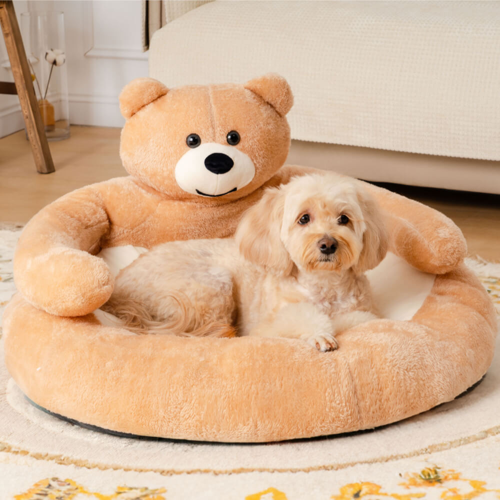 Süßes Abnehmbares Kuschelbär-Haustierbett