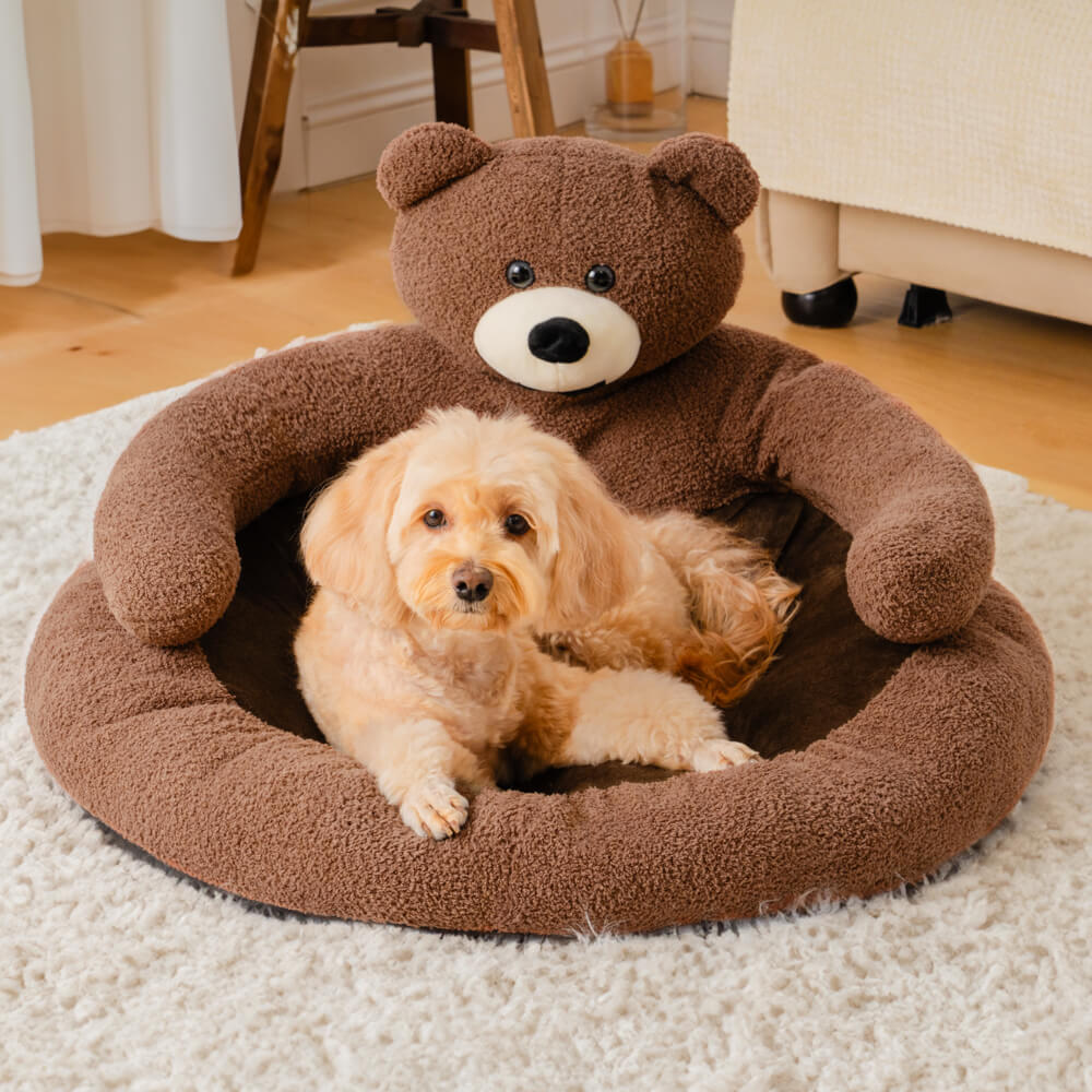 Süßes Abnehmbares Kuschelbär-Haustierbett