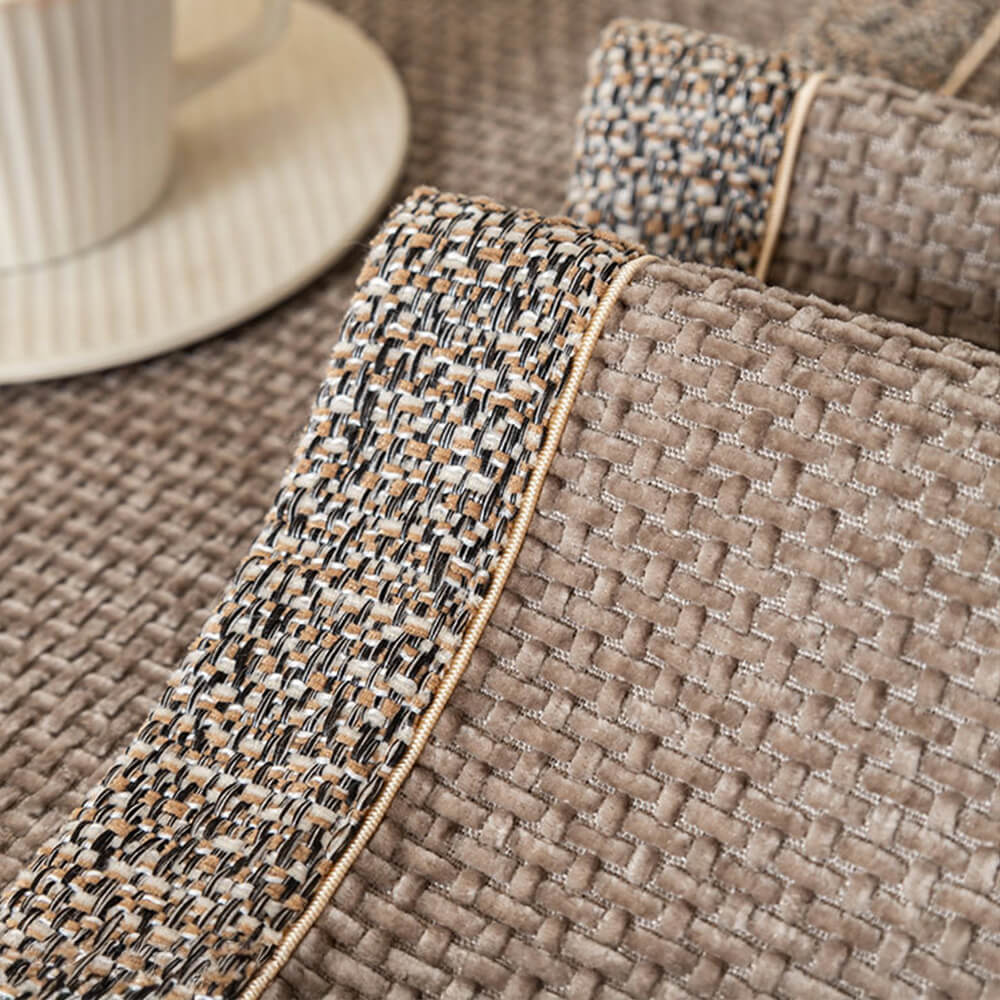 Moderner Rutschfester Outdoor Sofabezug aus Gewebtem Tweed-Chenille für alle Jahreszeiten