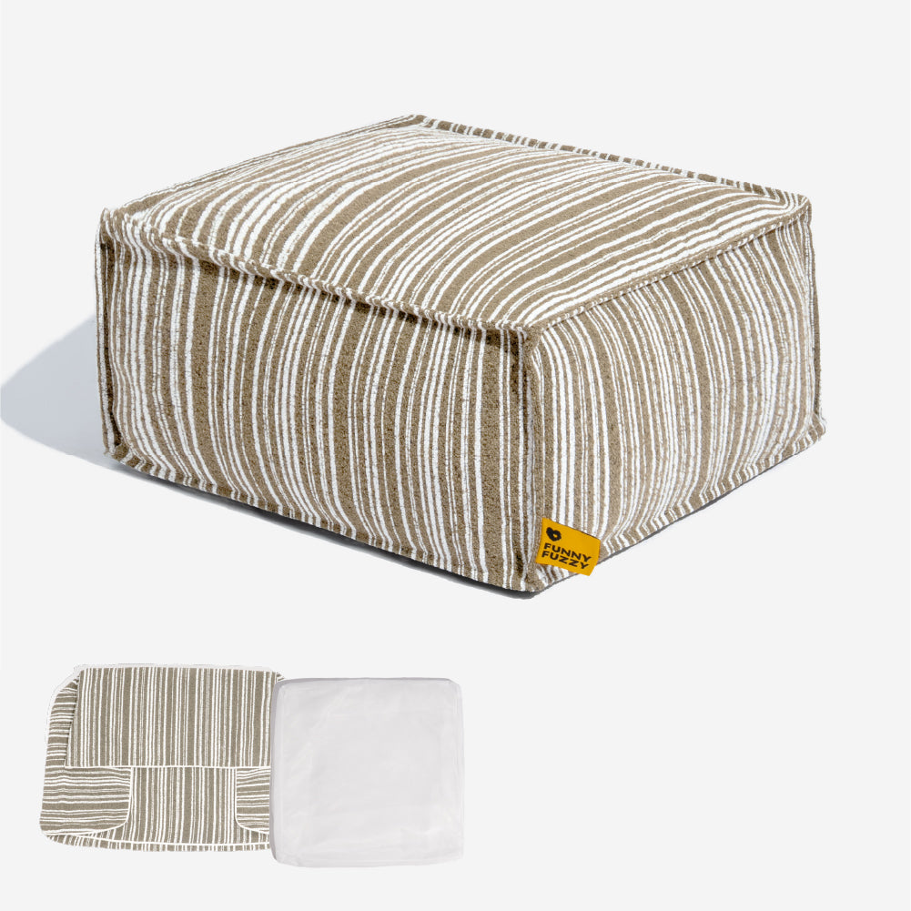 Nachhaltiger Stauraum Pouf Ottoman & Hundebett - Funnyfuzzy SnugNest