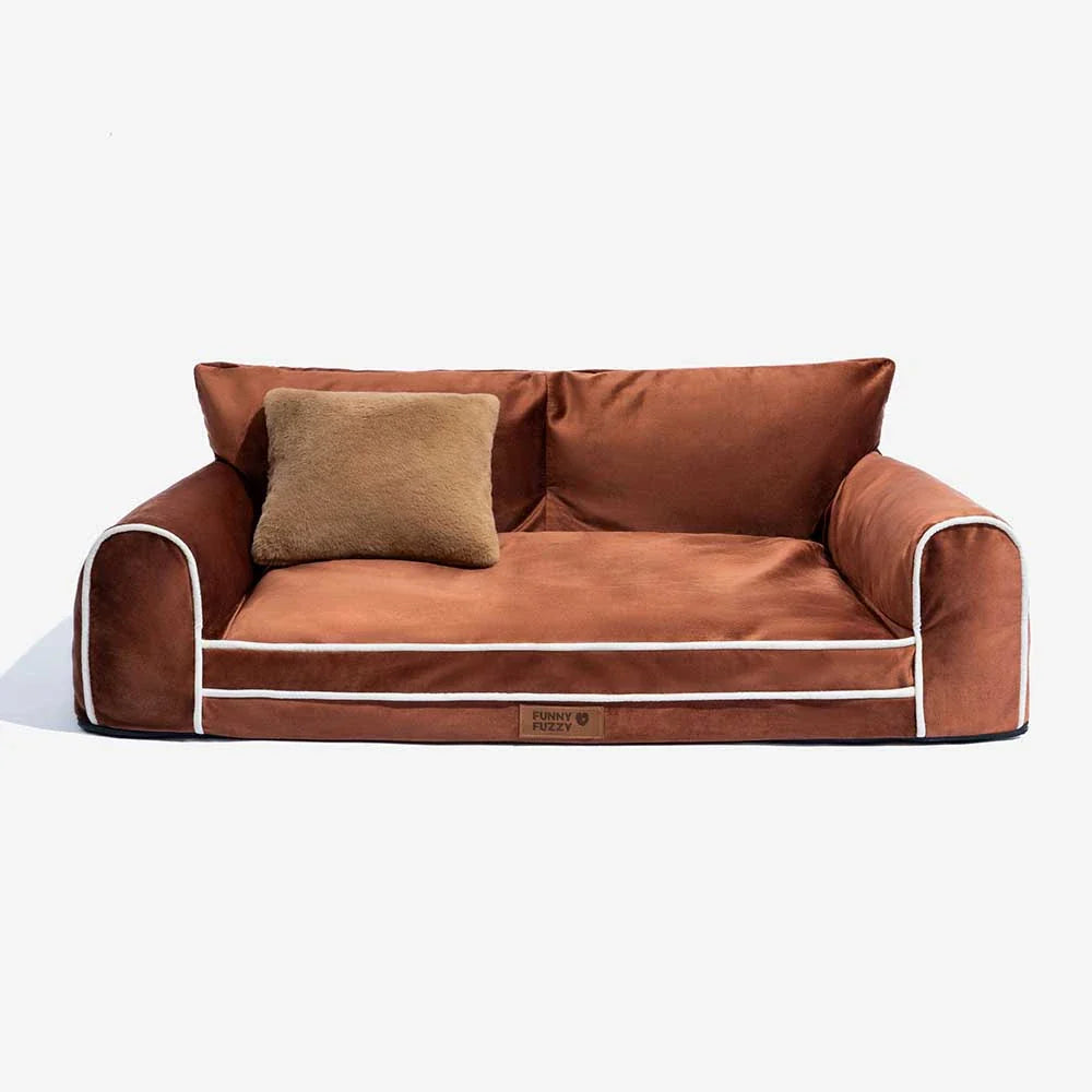 Deluxe Seidensamt Abnehmbares Bolster Orthopädisches Hundebett mit Kissen - RegalRest