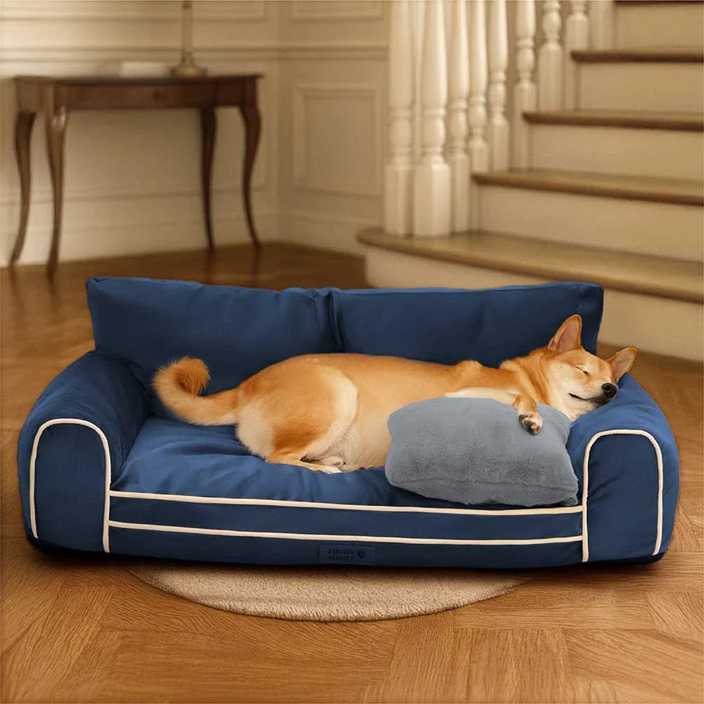Deluxe Seidensamt Abnehmbares Bolster Orthopädisches Hundebett mit Kissen - RegalRest