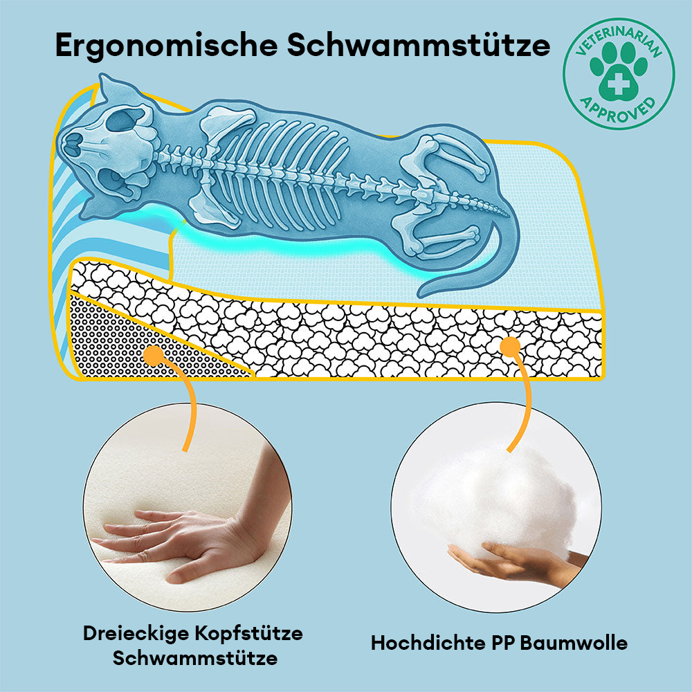 Extra großes kühlendes waschbares rechteckiges orthopädisches Hundebett - kühlendes Nickerchen