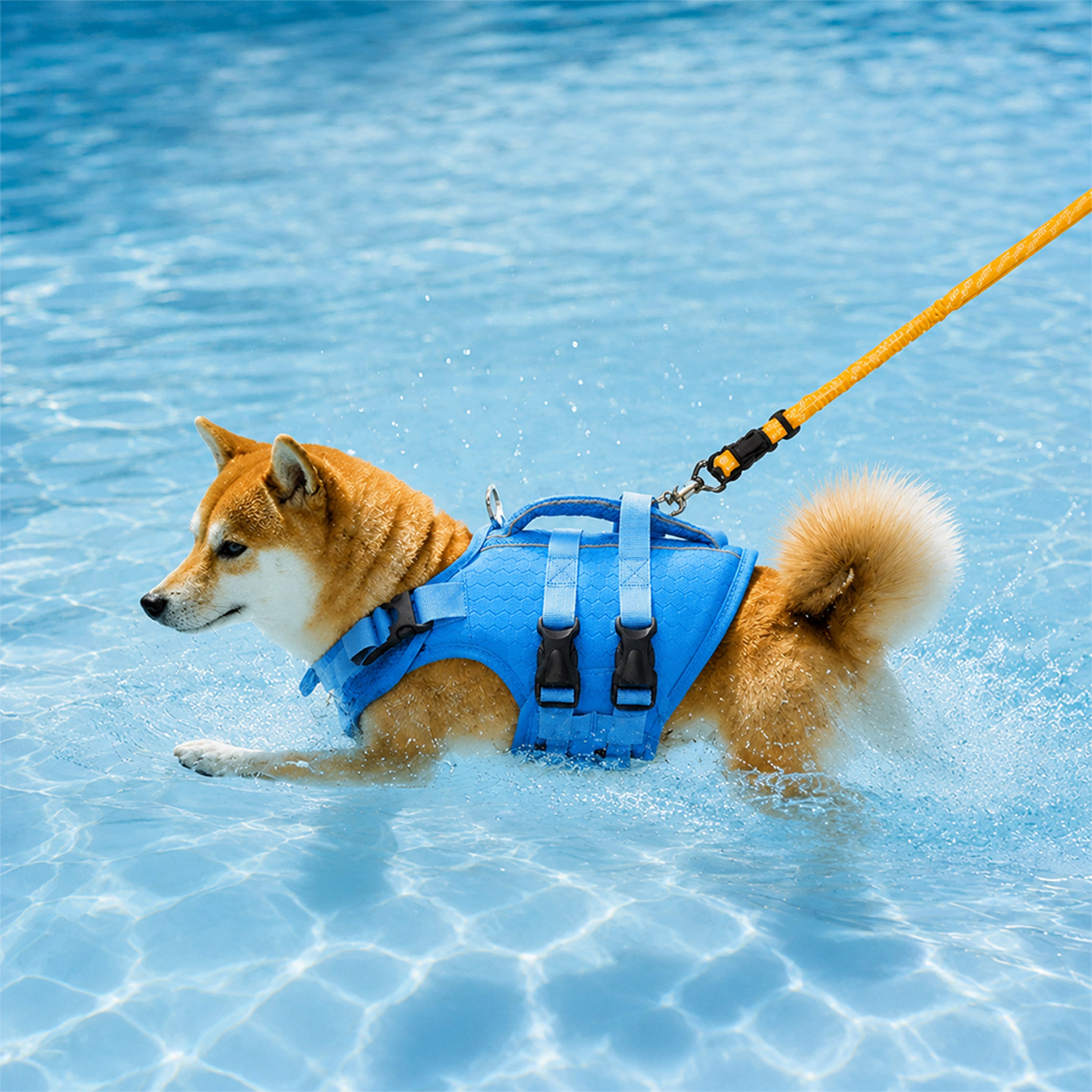 Verstellbare Hundeschwimmweste mit reflektierenden Streifen für mittelgroße und große Hunde