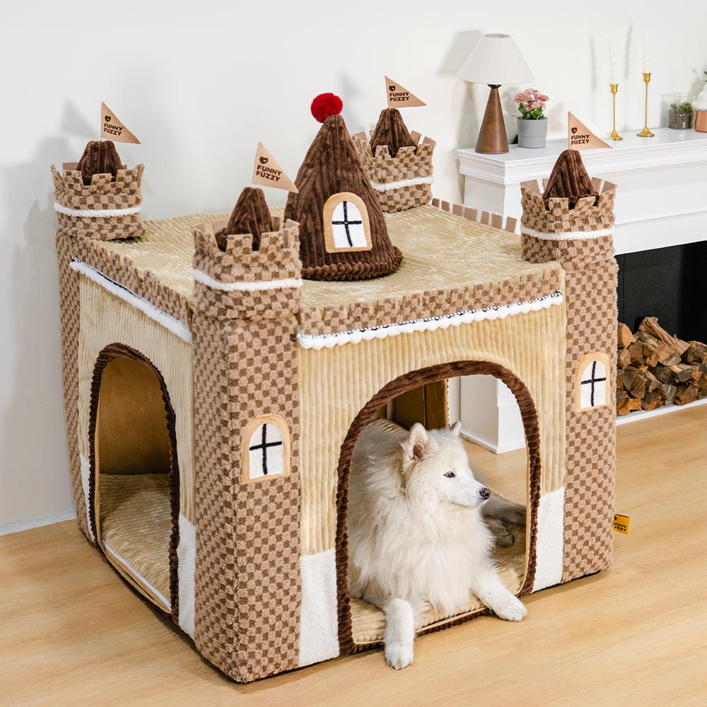FUNNYFUZZY Gemütliches Orthopädisches Indoor-Spielzelt Hundezeltbett - Märchenhaftes Traumland