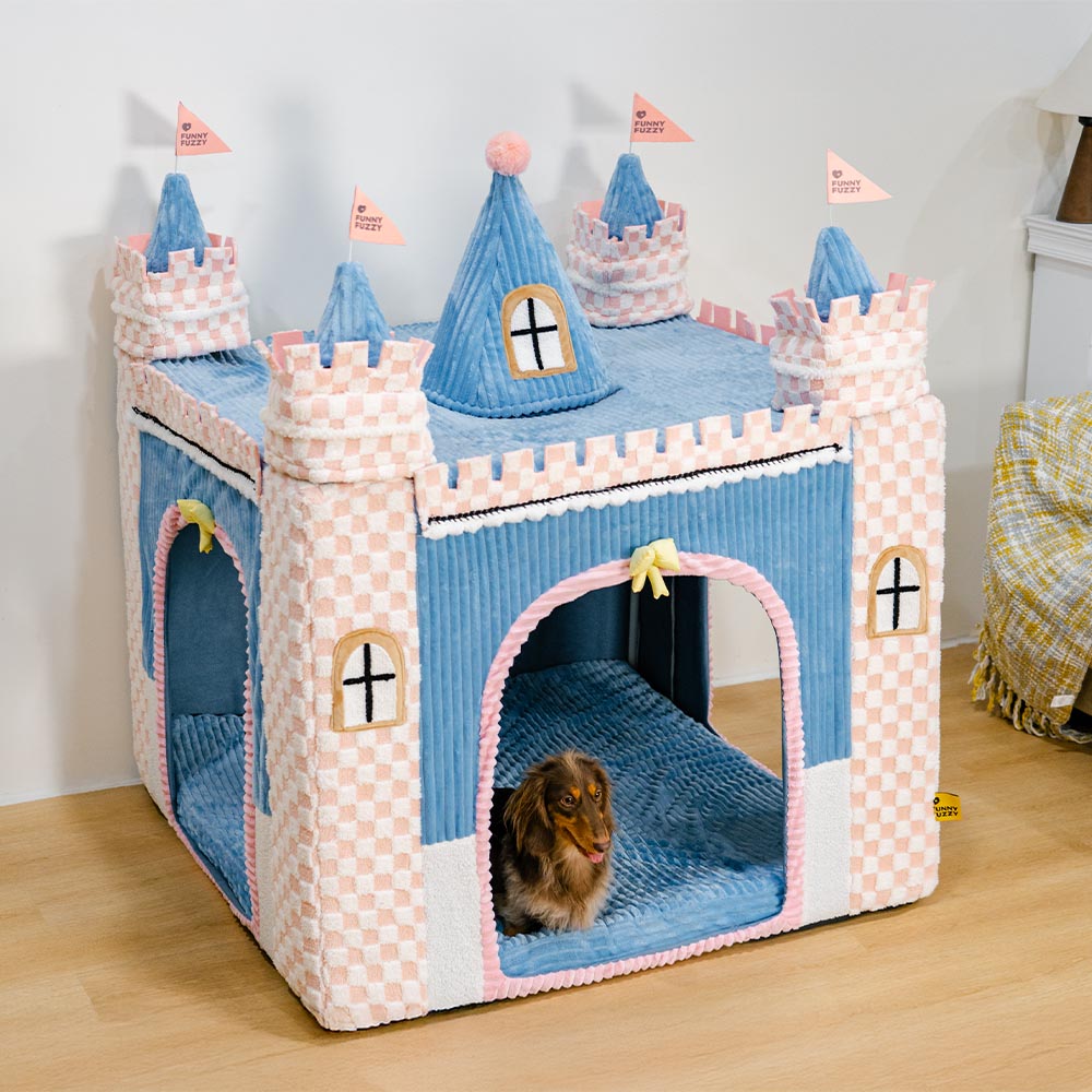 FUNNYFUZZY Gemütliches Orthopädisches Indoor-Spielzelt Hundezeltbett - Märchenhaftes Traumland