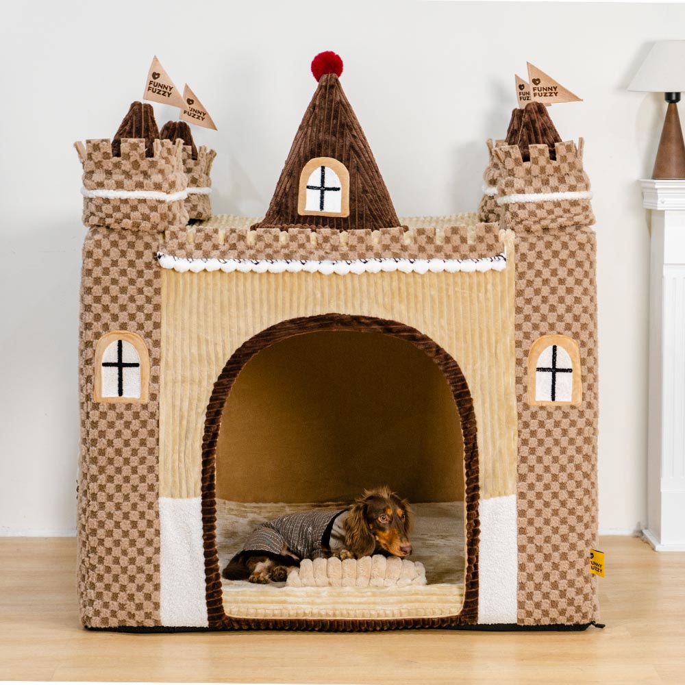 FUNNYFUZZY Gemütliches Orthopädisches Indoor-Spielzelt Hundezeltbett - Märchenhaftes Traumland