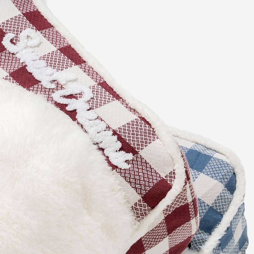 Großes Orthopädisches Hundebett mit Klassischem Karomuster und Kopfstütze Rechteckig - Dreamy Wave