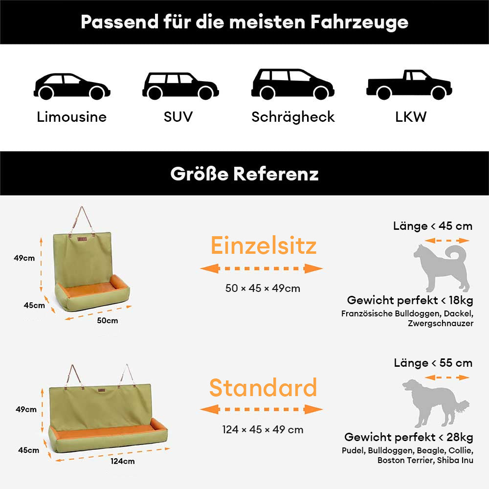 Wasserdichtes Rutschfestes Großes Hundesitzbezug für das Auto - Urban Voyager
