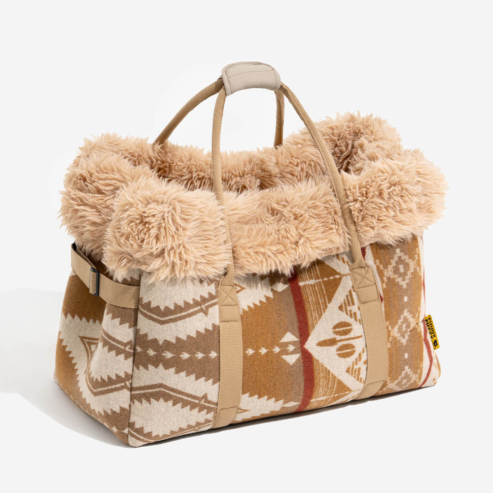 Großer Wendbarer Ganzjahres-Haustierträger und Kuschelschlafsack für Hunde im Indie-Boho-Stil – Wondernap