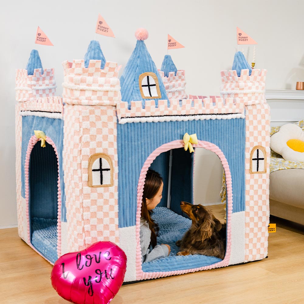 FUNNYFUZZY Gemütliches Orthopädisches Indoor-Spielzelt Hundezeltbett - Märchenhaftes Traumland