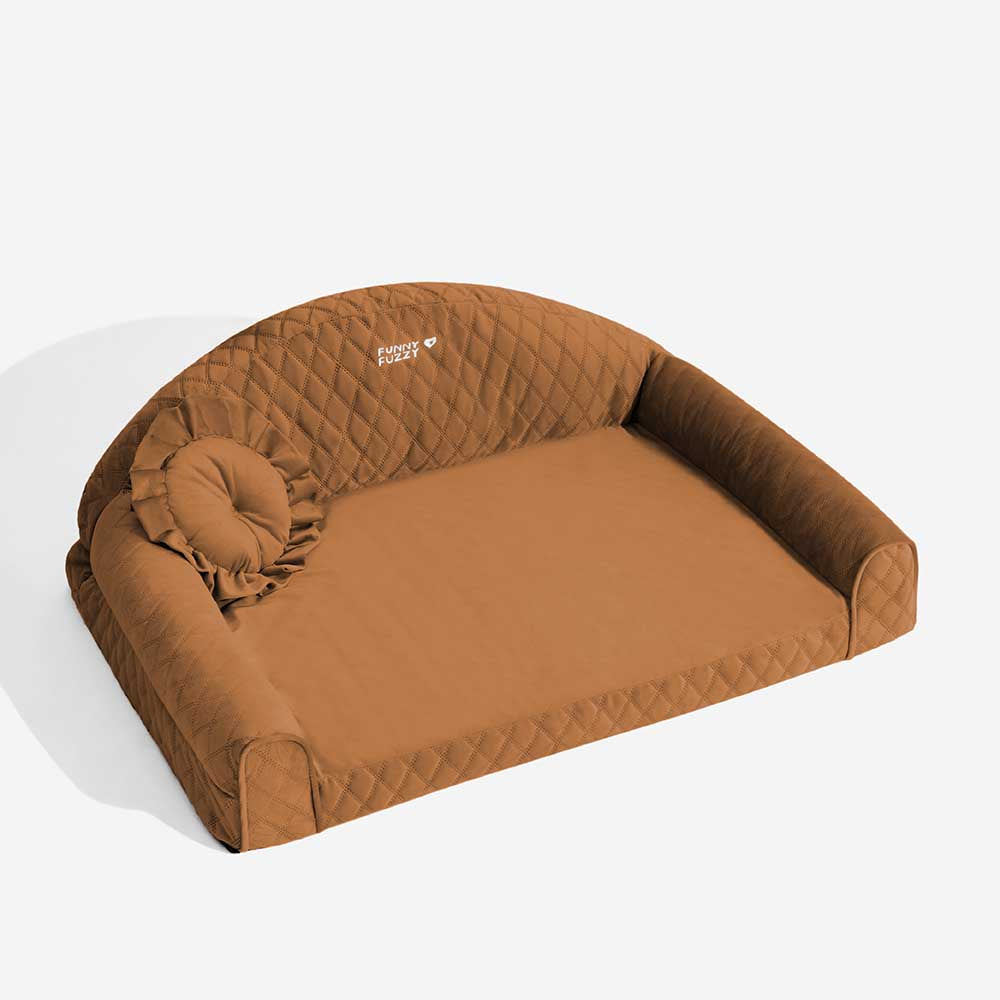 Rosa Gemütliches Hundesofa mit Nackenrolle - Prinzessin Lord