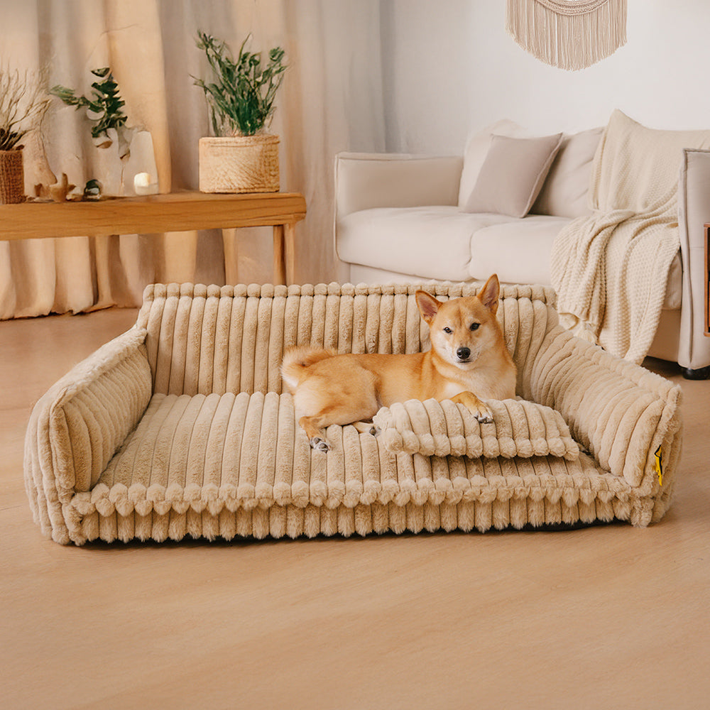 Großes waschbares flauschiges orthopädisches weiches Hundekissen Hundesofabetten - Snoozy Dream