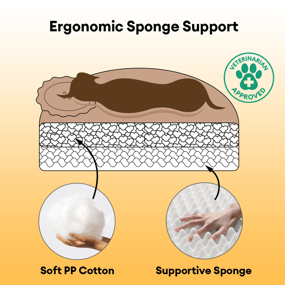 Fluffiger kuchenförmiger abnehmbarer plüschiger orthopädischer Haustierbett – DreamBake