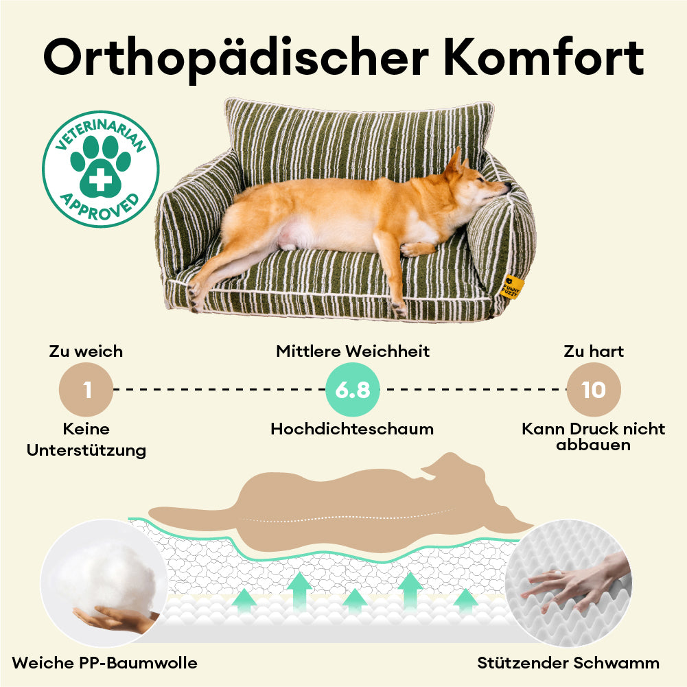 Orthopädisches Ganzjahres-Hundebett - Funnyfuzzy SnugNest