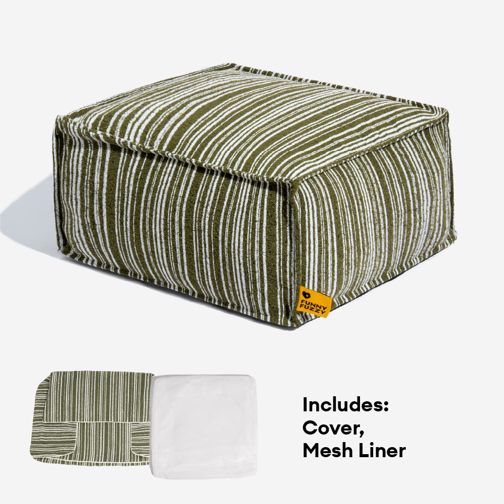 Nachhaltiger Stauraum Pouf Ottoman & Hundebett - Funnyfuzzy SnugNest