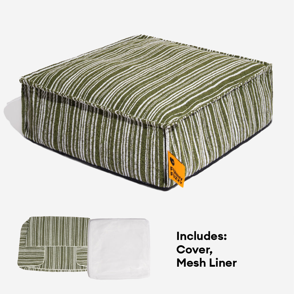 Nachhaltiger Stauraum Pouf Ottoman & Hundebett - Funnyfuzzy SnugNest
