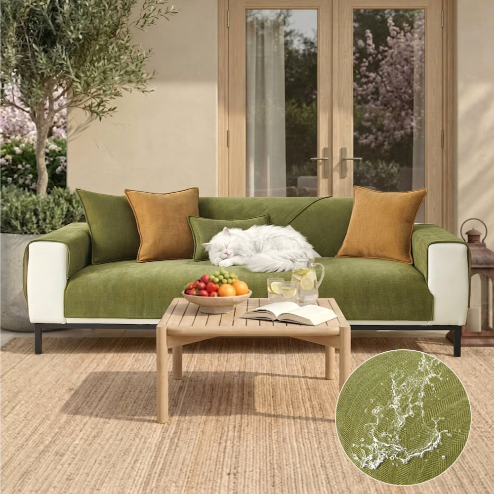 Wasserdichter Anwuchsverhindernder Outdoor Sofabezug aus Chenille mit Fischgrätenmuster