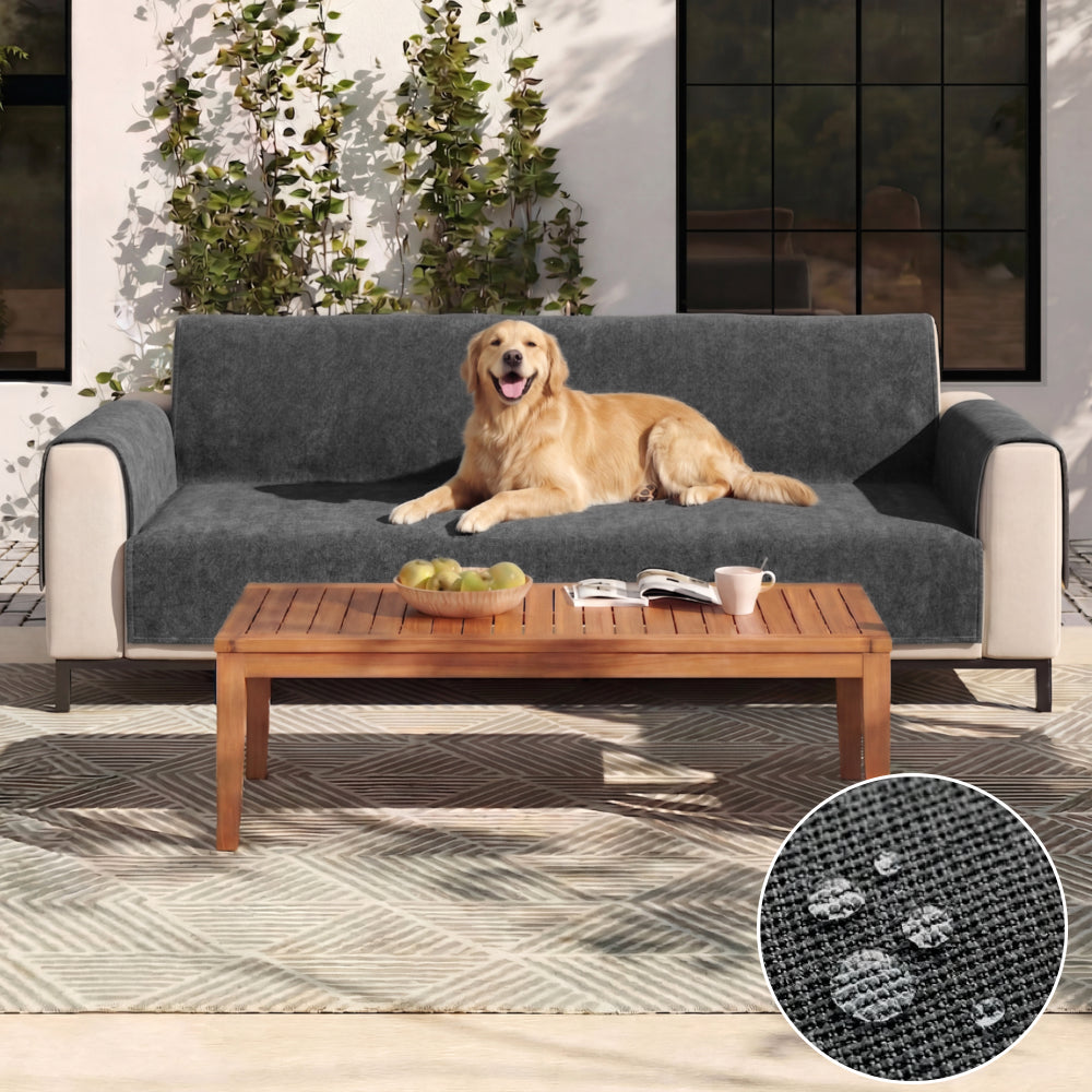 Einteiliger Chenille Kratzfester, Langlebiger, Wasserabweisender, Rutschfester Outdoor Sofaüberzug