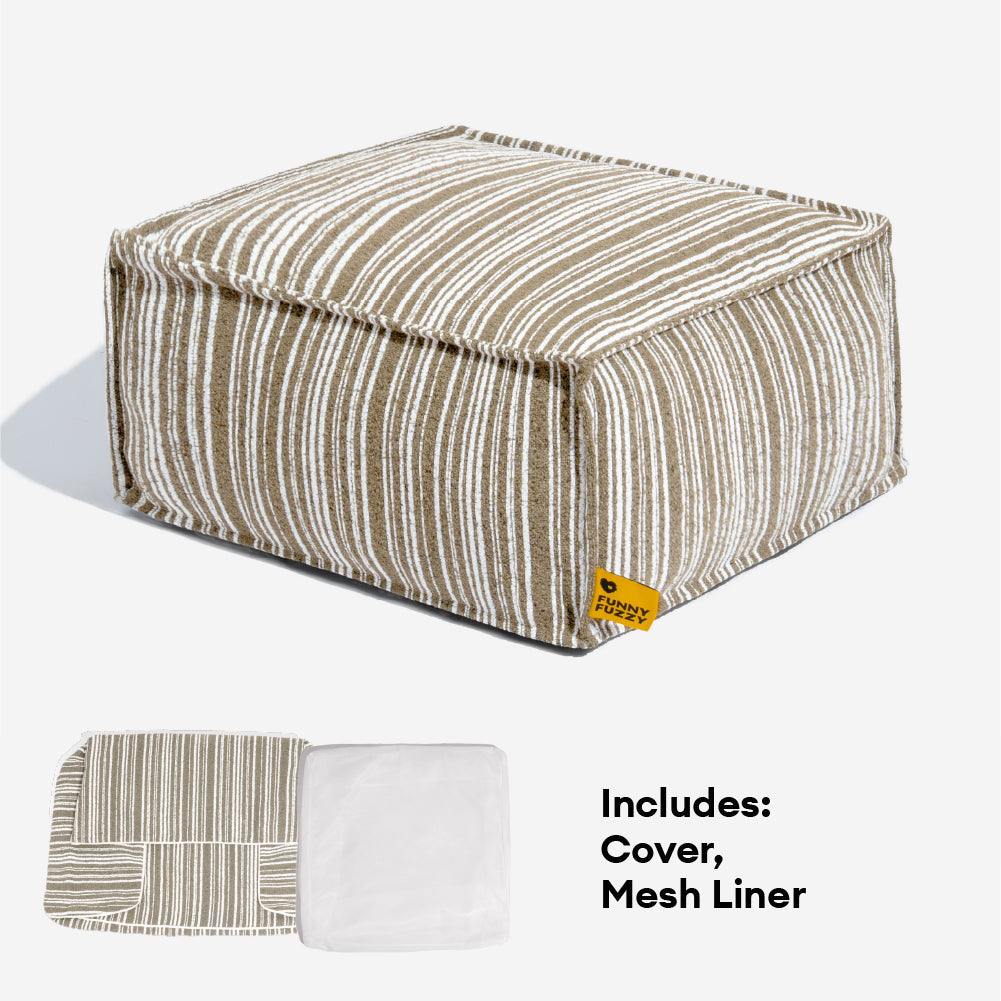 Nachhaltiger Stauraum Pouf Ottoman & Hundebett - Funnyfuzzy SnugNest