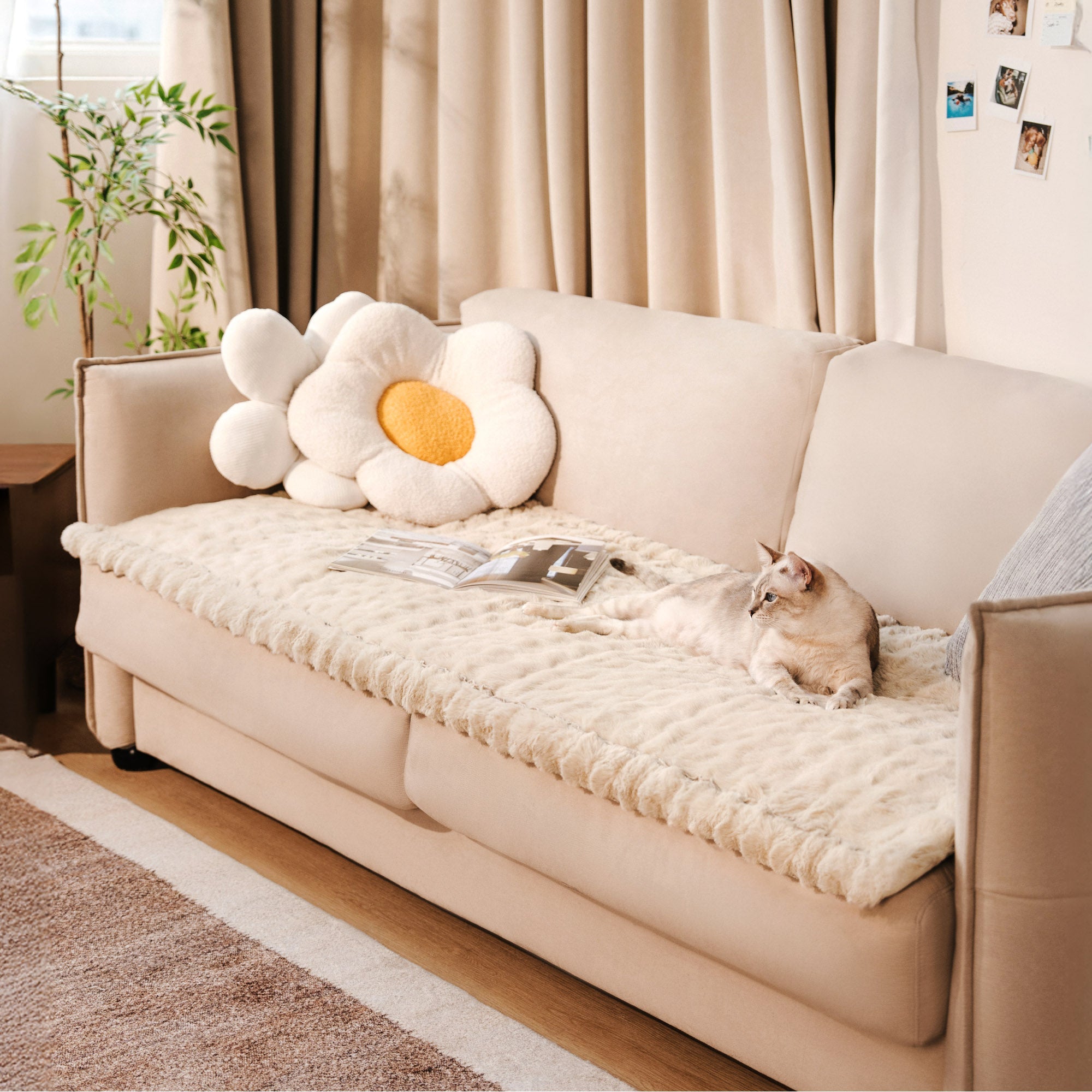 Fluffy Plüsch Kunstpelz Warme Haustiermatte Rutschfeste Couchdecke