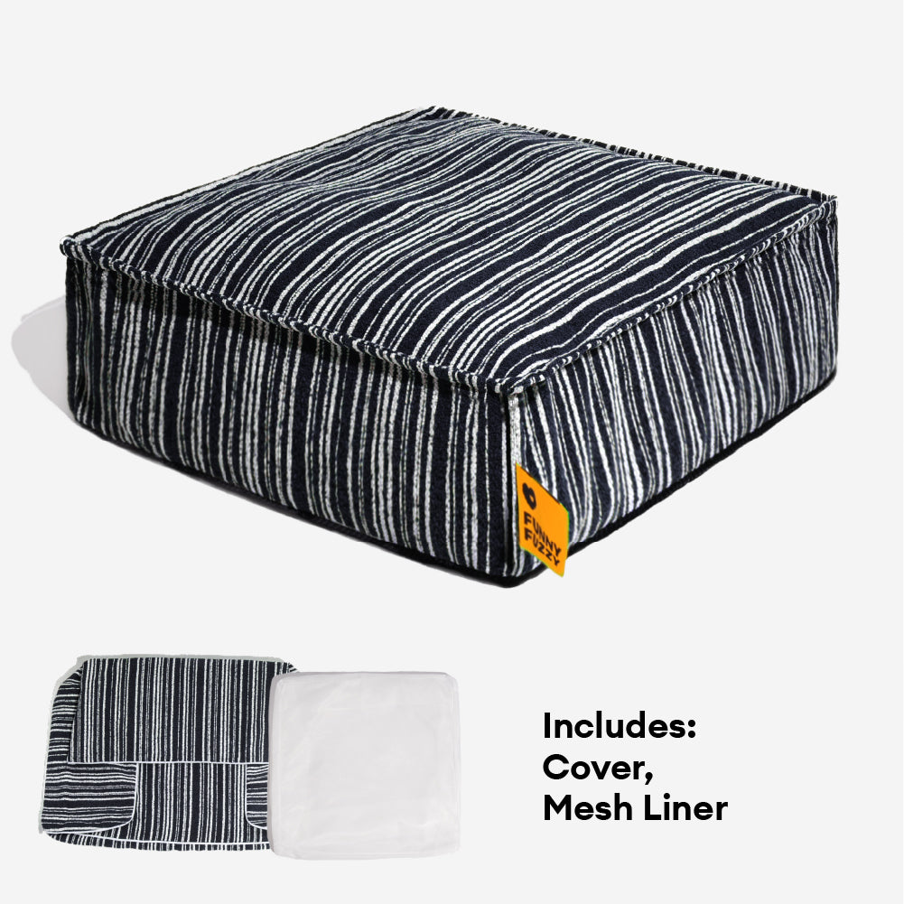 Nachhaltiger Stauraum Pouf Ottoman & Hundebett - Funnyfuzzy SnugNest