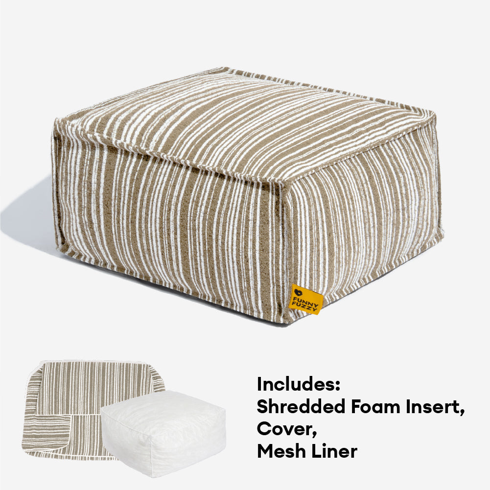 Nachhaltiger Stauraum Pouf Ottoman & Hundebett - Funnyfuzzy SnugNest