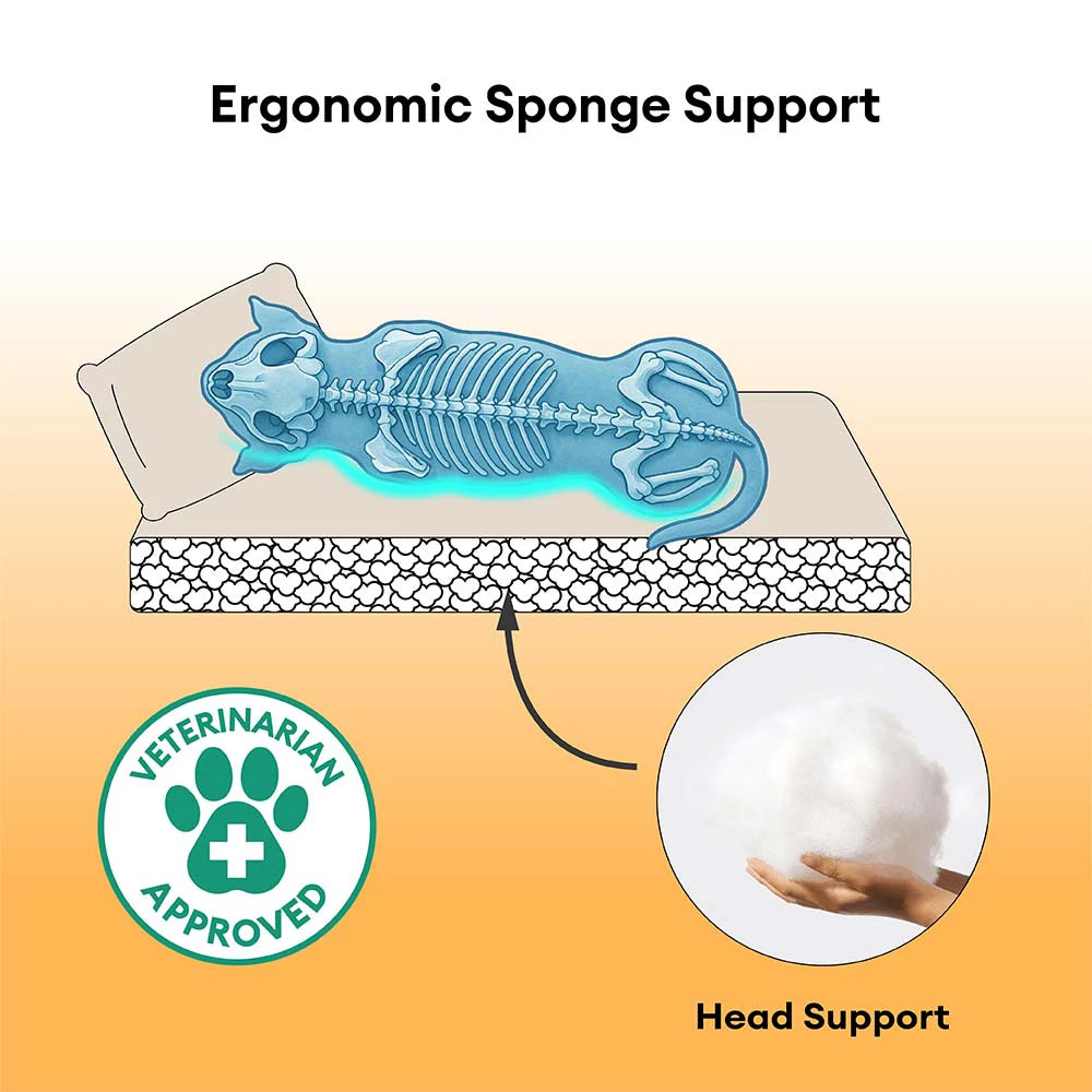 Plüschiges, flauschiges, dickes, beruhigendes Hundebett mit Kissen