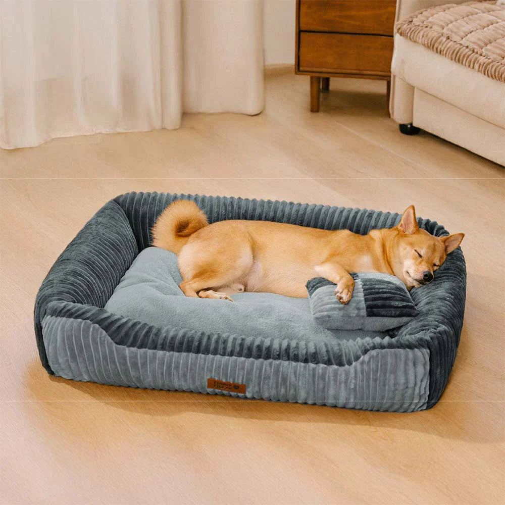 Vintage Farbkasten-Flanell abnehmbares Nackenstützkissen Hundebett mit Kissen – CozyRest