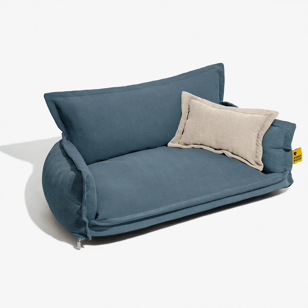 Allwetter Hundebett aus Chenille – Orthopädisch Abnehmbar & Mit Kissen