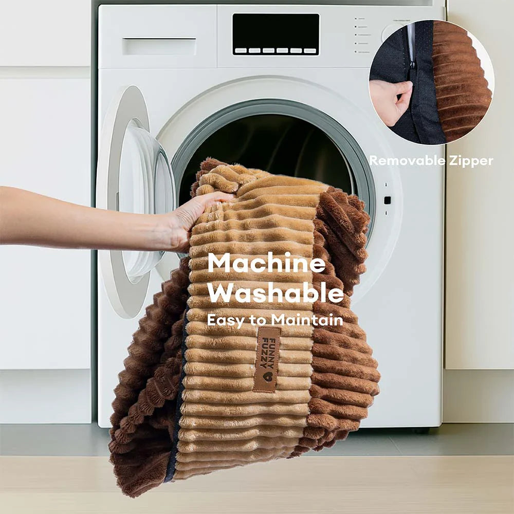 Vintage Farbkasten-Flanell abnehmbares Nackenstützkissen Hundebett mit Kissen – CozyRest