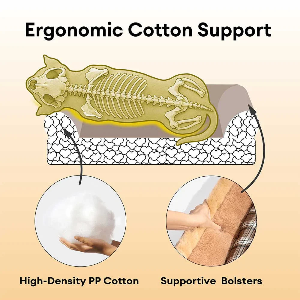 Vintage kariertes waschbares Plüsch-Hundebett – TuckNap