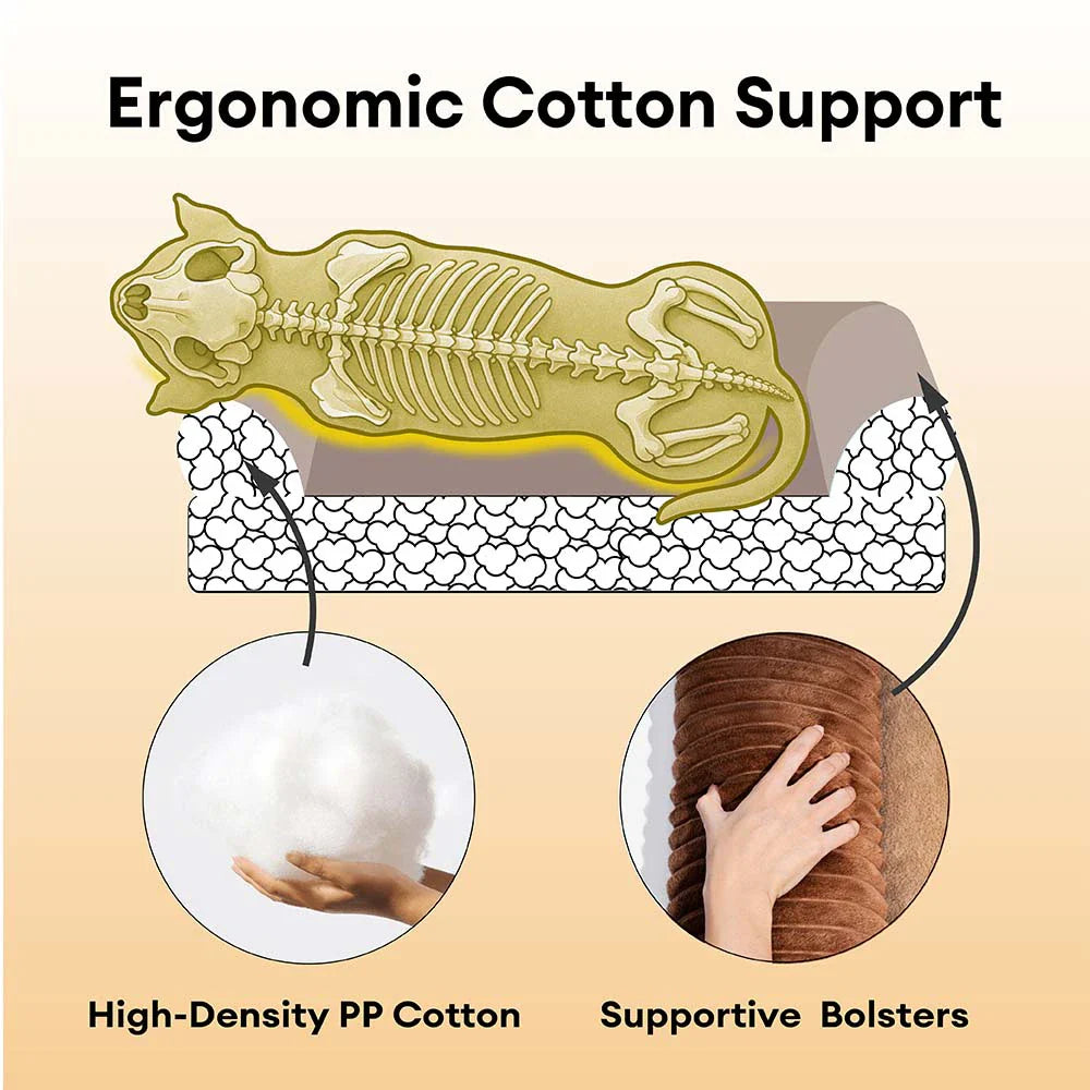 Vintage Farbkasten-Flanell abnehmbares Nackenstützkissen Hundebett mit Kissen – CozyRest