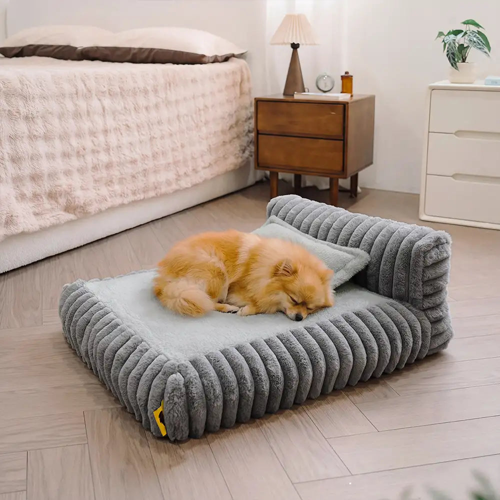 Mini-Plüsch-Hausstil Rückenstütze Orthopädisches Bett für kleine Hunde - TinyNest