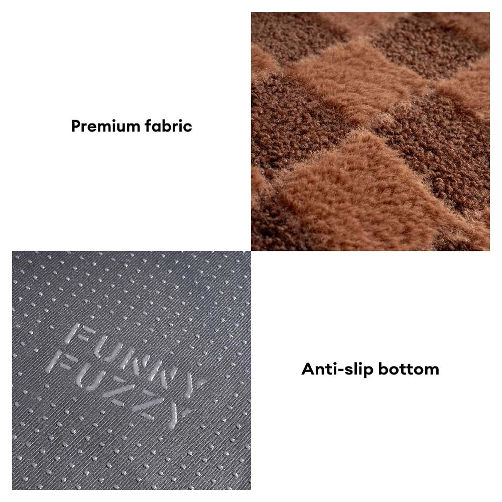 Kariertes, flauschiges, abnehmbares orthopädisches Hundekissenbett – CozyNest