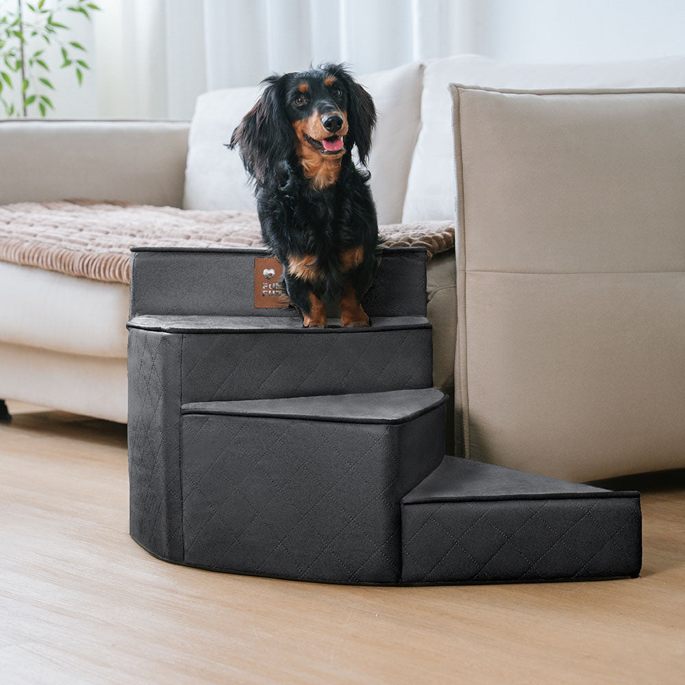 Luxe wasserabweisende Kunstleder abziehbare spiralförmige Haustiertreppe - StepEase