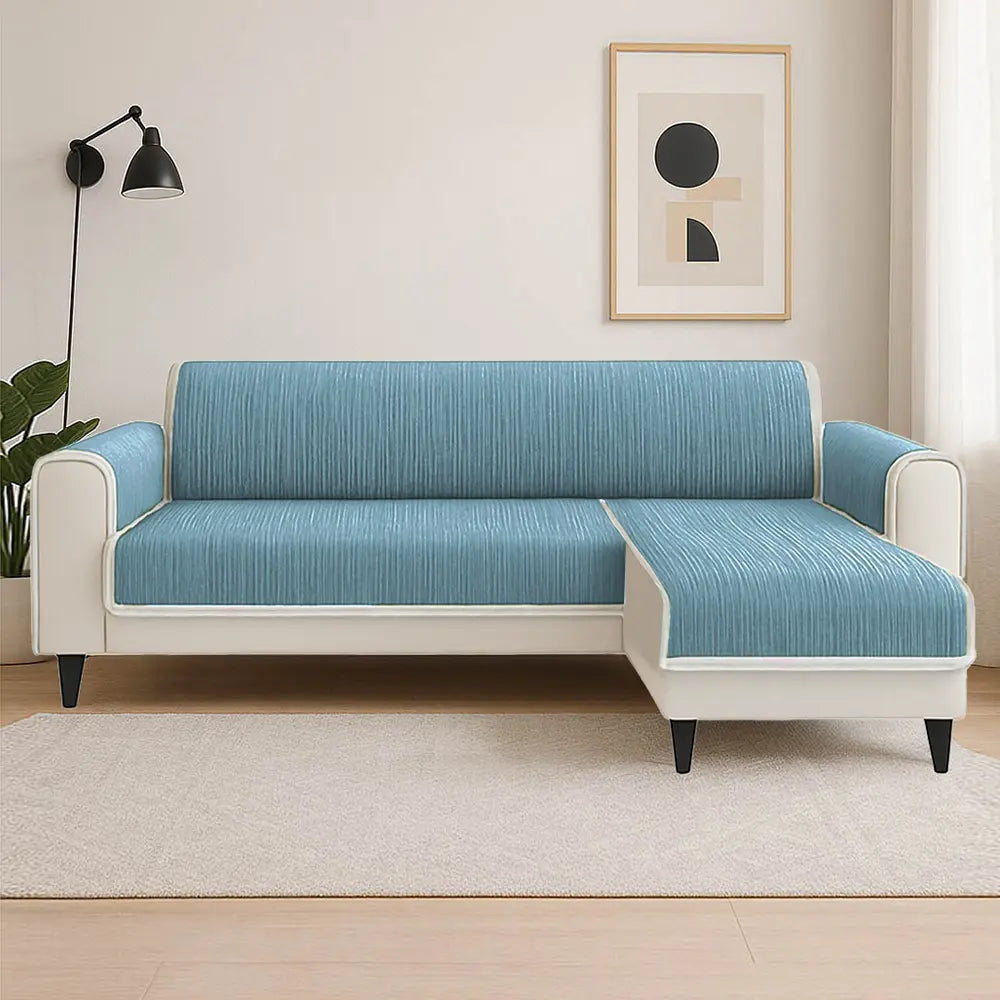 Ganzjahres Rutschfestes Streifen-Teppich Möbelschutz mit Armlehnen Outdoor Couchbezug