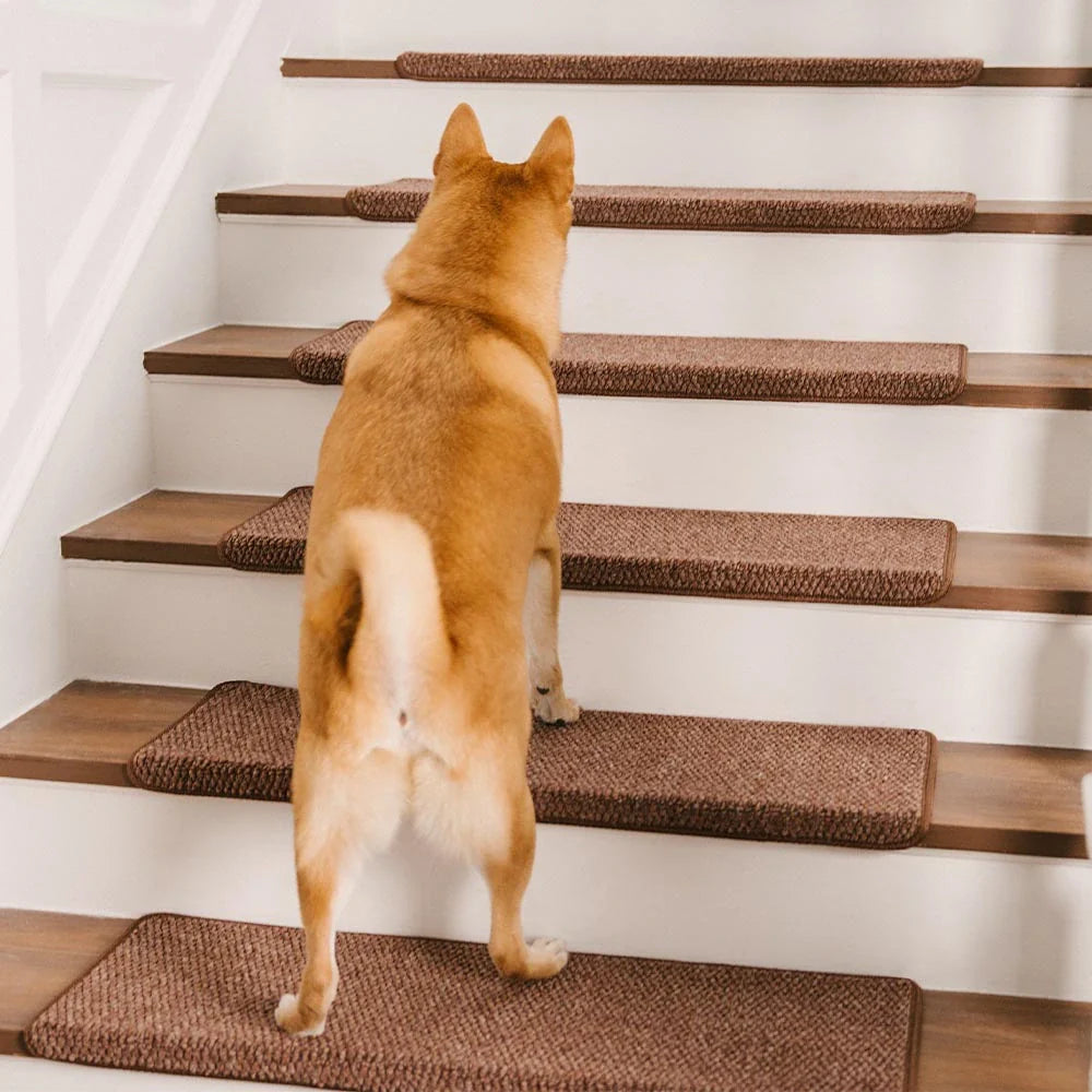 Antikratz-Faux-Sisal-Stufen-Schoner, selbstklebend, waschbare Teppich-Stufenschoner