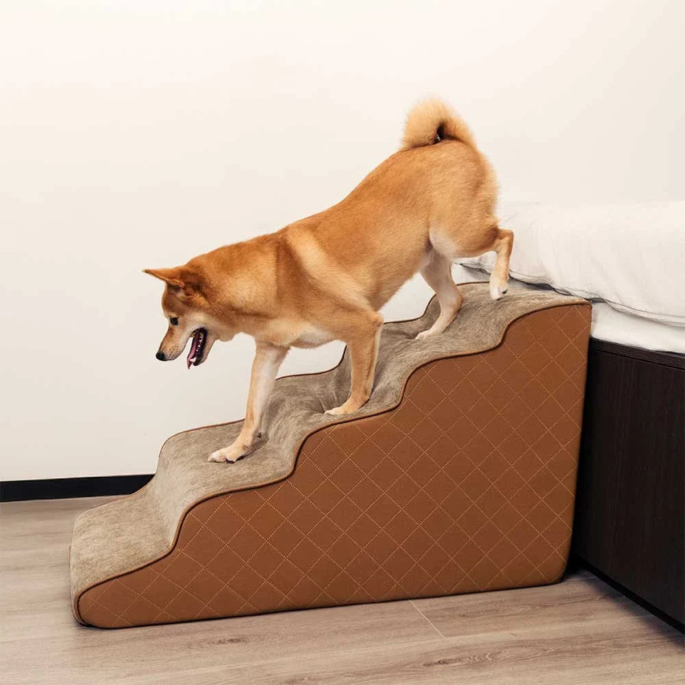 Fauxleder Hochdichte Schaumstoff Abnehmbare Haustiertreppe - LuxeStep