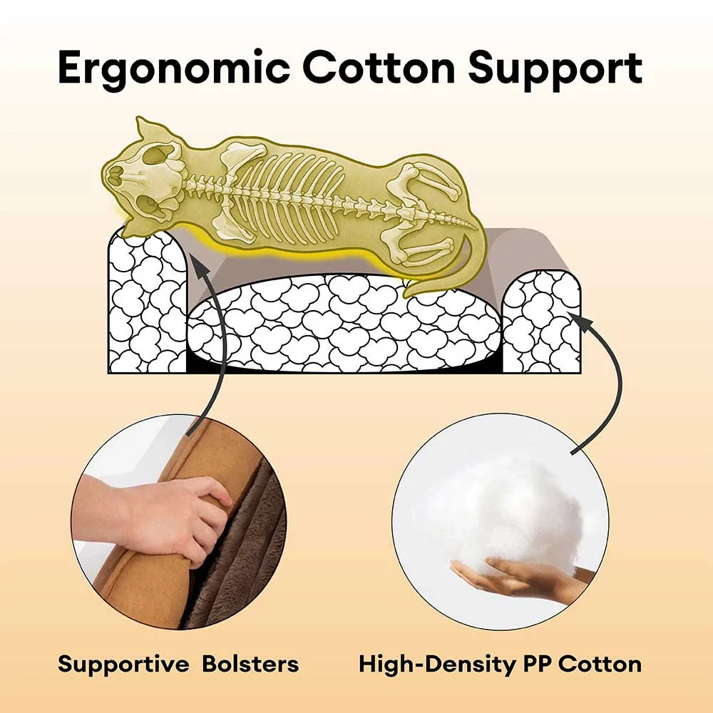 Retro Kunstwildleder Wendbar Waschbarer Hundebett mit Kissen – SweetDream