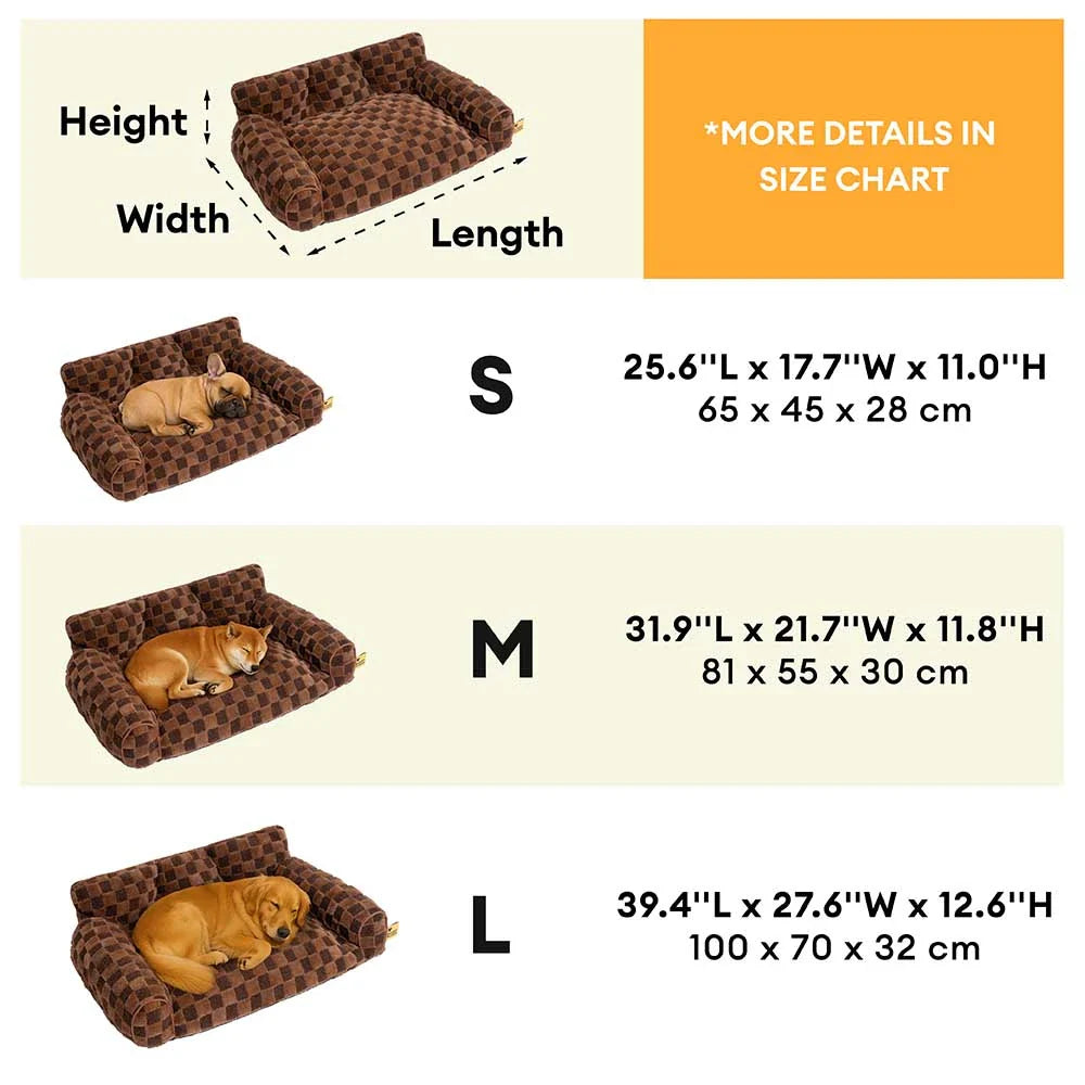 Kariertes, flauschiges, abnehmbares orthopädisches Hundekissenbett – CozyNest